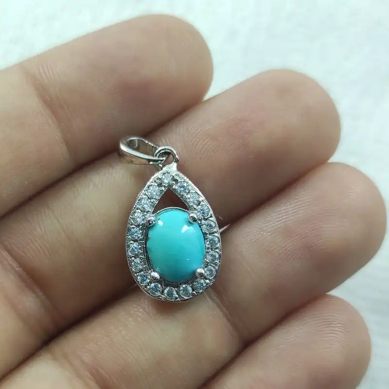 آویز گردنبند نقره زنانه سلین کالا مدل فیروزه کد MPS-11