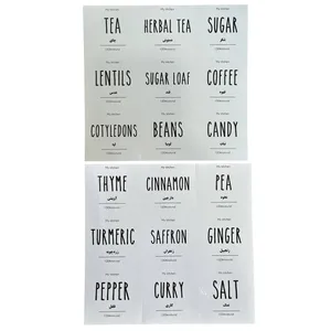 برچسب مدل ادویه و حبوبات طرح تکست بسته 18 عددی 