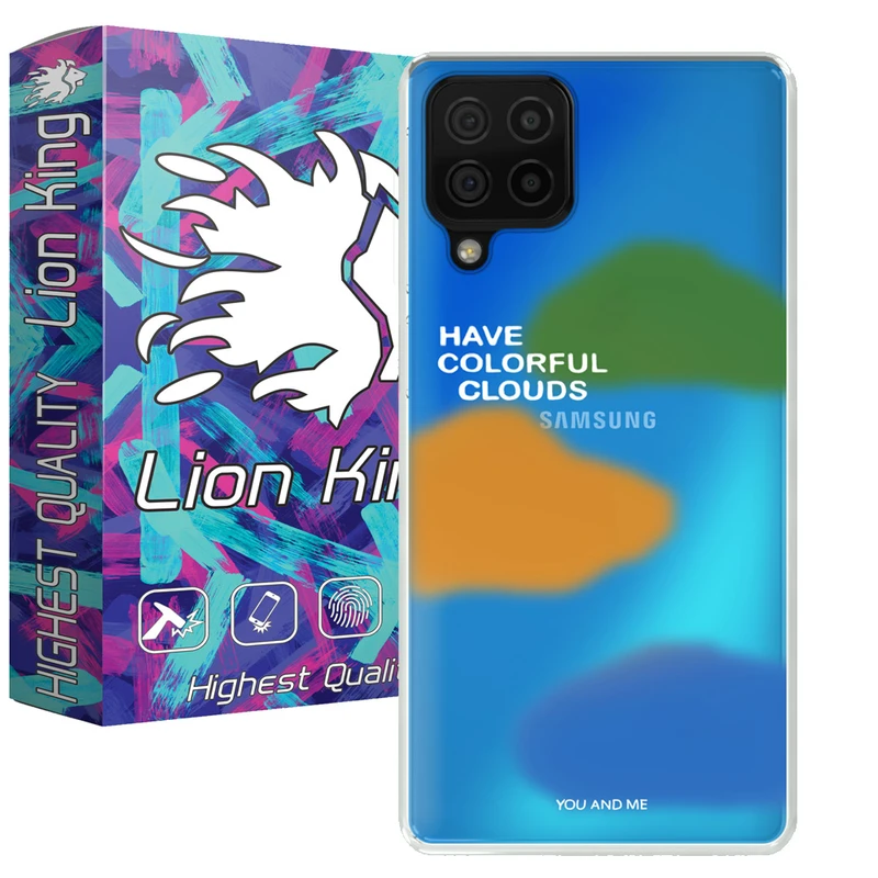 کاور لاین کینگ مدل هولوگرامی ابررنگ مناسب برای گوشی موبایل سامسونگ Galaxy A12