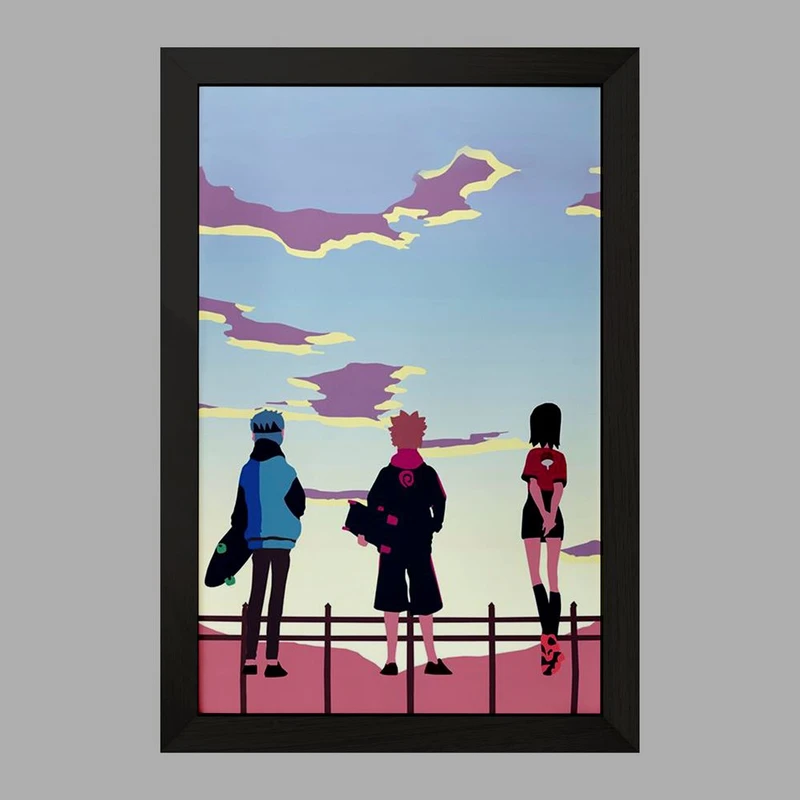 تابلو خندالو مدل سارادا و بوروتو و میتسوکی انیمه بوروتو Boruto  کد 15736