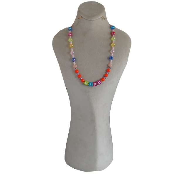 گردنبند دخترانه مدل دستساز طرح Girl گردنبند دخترانه مدل دستساز طرح Girl