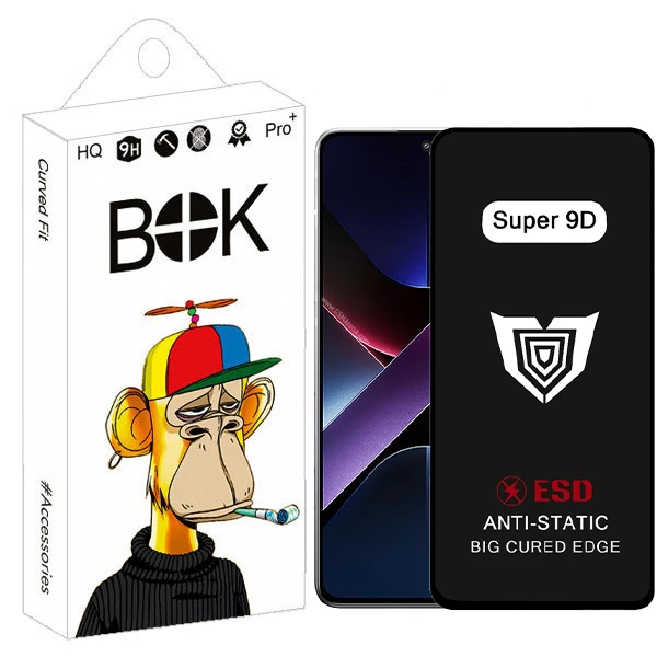 محافظ صفحه نمایش بوک مدل Super 9D Pro مناسب برای گوشی موبایل شیائومی Poco X6 Pro 5G / X7 Pro 5G / Note 13 Pro 5G