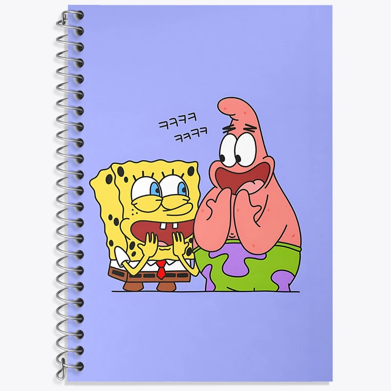 دفتر زبان 50 برگ خندالو مدل سه خط طرح باب اسفنجی و پاتریک کد N3550