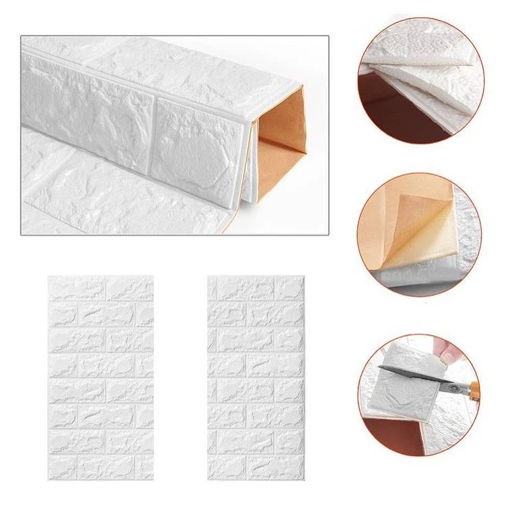 عکس شماره 8 : دیوارپوش مدل فومی پشت چسب دار برند انزو دیزاین بسته 10 عددی