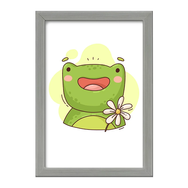 تابلو خندالو طرح قورباغه حیوانات بامزه کد 37176