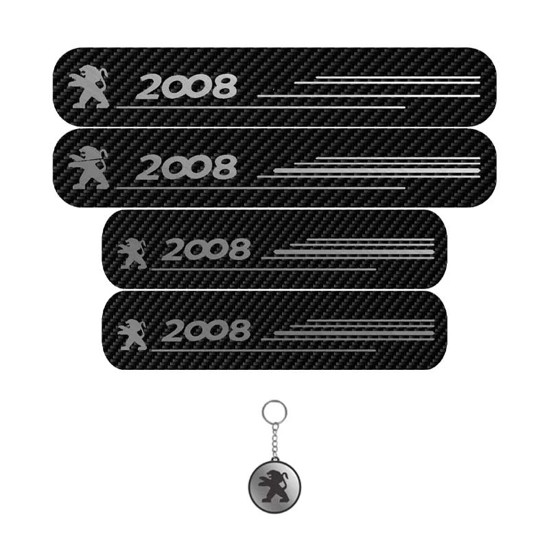 برچسب پارکابی خودرو لندمون کد LC022 MS مناسب برای پژو 2008 مجموعه 4 عددی به همراه جاکلیدی