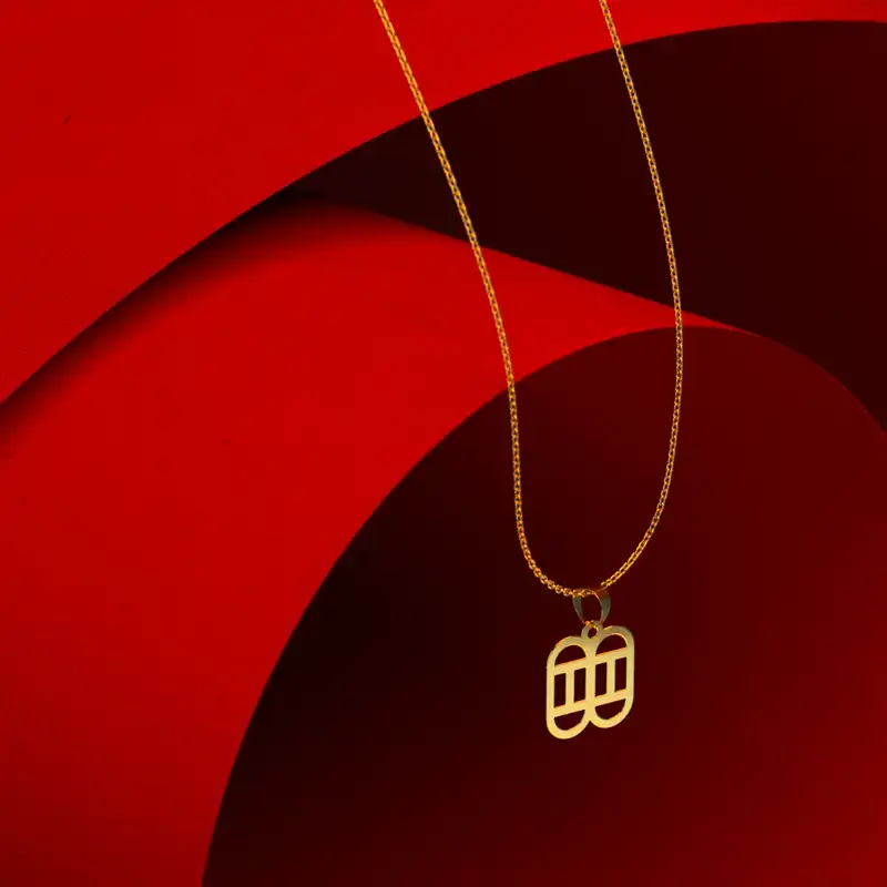 گردنبند طلا 18 عیار زنانه مدوپد مدل هندسی کد D3-1-1144