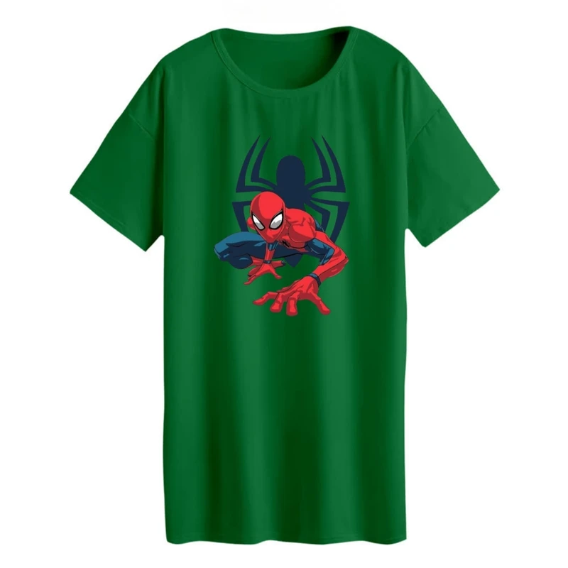 تی شرت لانگ زنانه مدل  مرد عنکبوتی کد 2