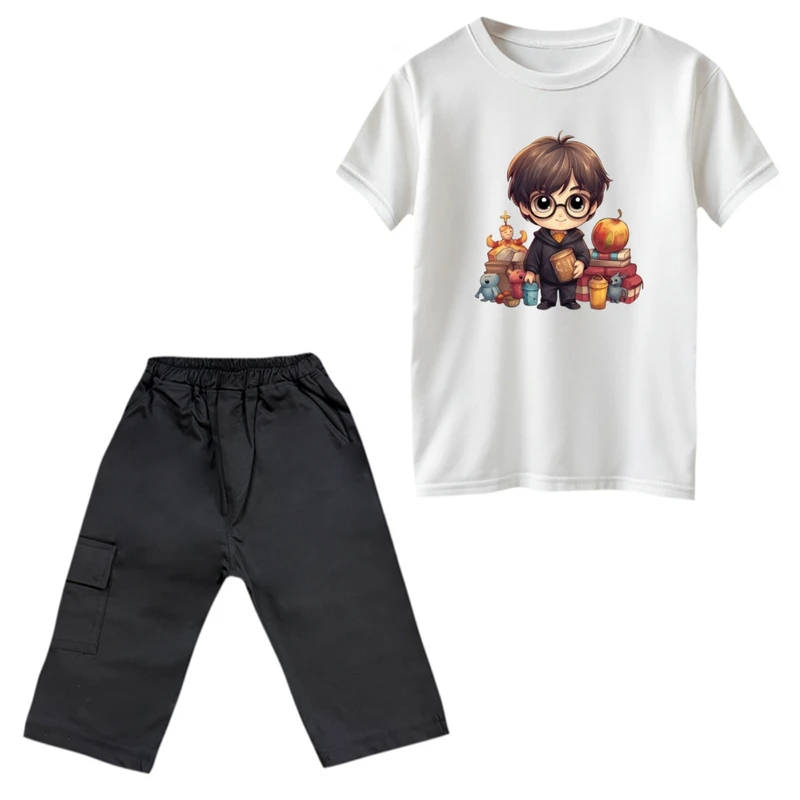 ست تی‌شرت و شلوارک پسرانه مدل هری پاتر کد 2