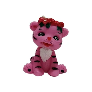 شمع مدل ببر تاج  گلدار کد 1401