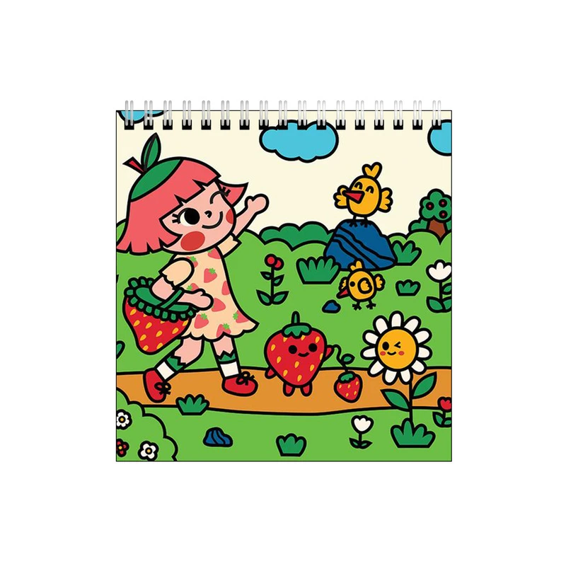 دفتر طراحی طرح دختر و توت فرنگی و جوجه کد 3064042