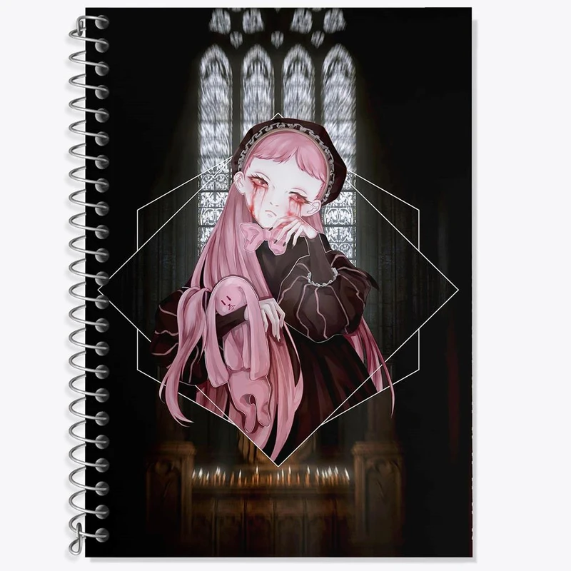 دفتر لغت 50 برگ خندالو مدل دختر انیمه ای کد 18047