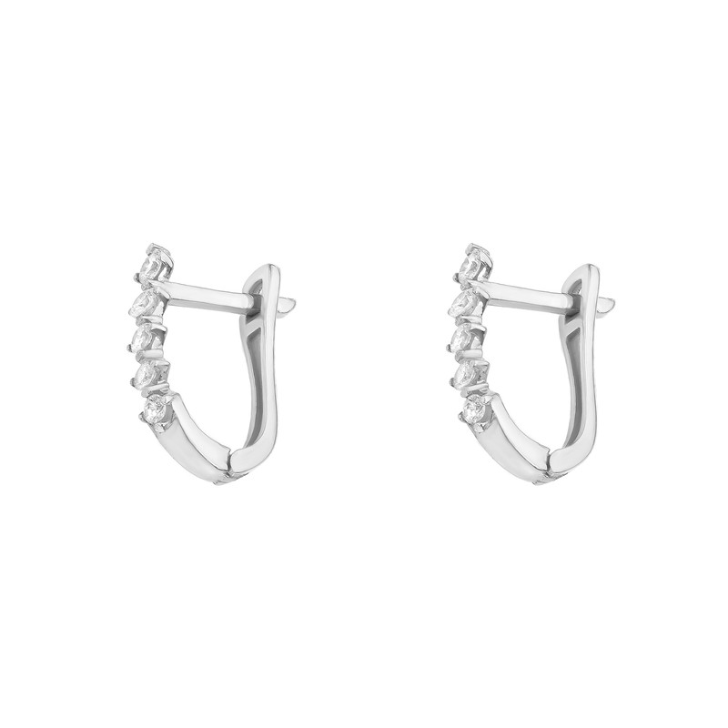 گوشواره کلیپسی طلا 18 عیار زنانه ماوی گالری مدل پنج نگین تمام صدف