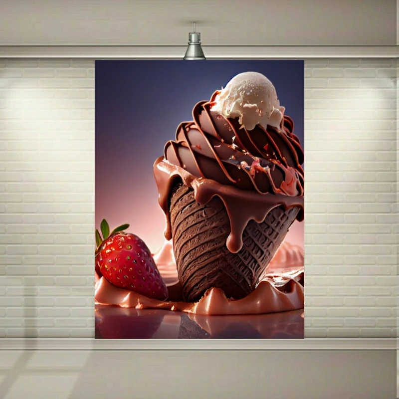 استیکر دیواری طرح بستنی میوه ای مدل SDA6815