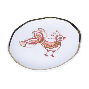 پیش دستی سفالی طرح مرغ کد 2