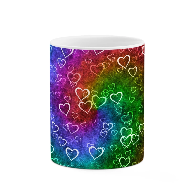 ماگ کاکتی طرح قلب رنگارنگ کد mgp10327