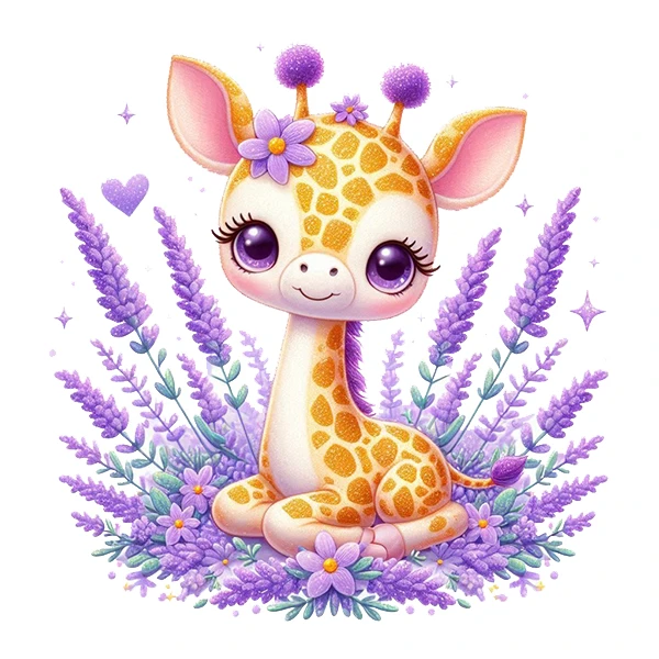 استیکر پارچه و لباس پاد آفرین طرح زرافه کوچولو کد 1431