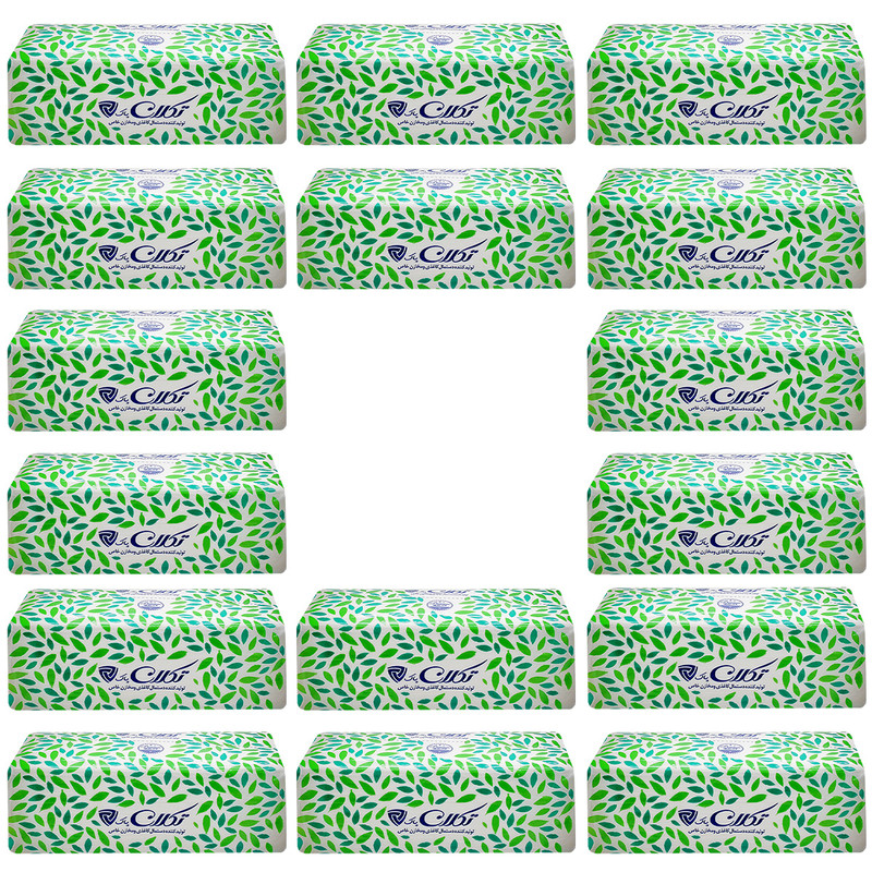 دستمال کاغذی 150 برگ تکلان پاک مدل بهار بسته 16 عددی