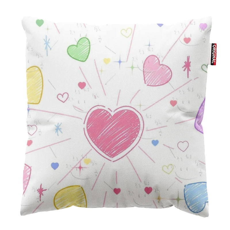 کوسن پاد آفرین طرح قلب کد 2813 سایز 30*30 سانتی متر