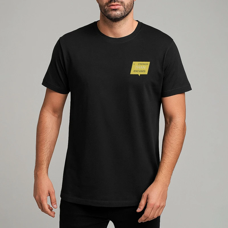 تی‌شرت آستین کوتاه مردانه مدل نوشته انگیزشی کد 0968 رنگ مشکی
