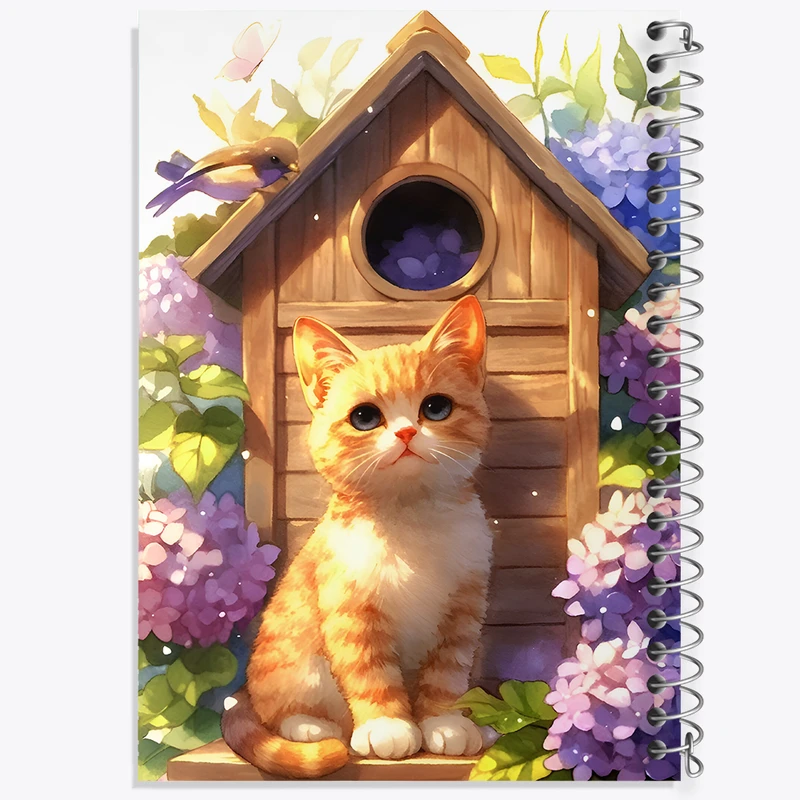 دفتر ژورنال نویسی 50 برگ خندالو مدل نقطه ای طرح گربه بامزه کد F6168