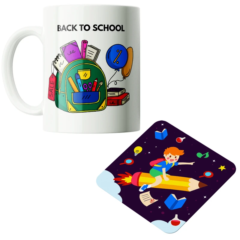 ماگ پاد آفرین مدل دانش آموز بازگشت به مدرسه کد PZ256 به همراه زیرلیوانی