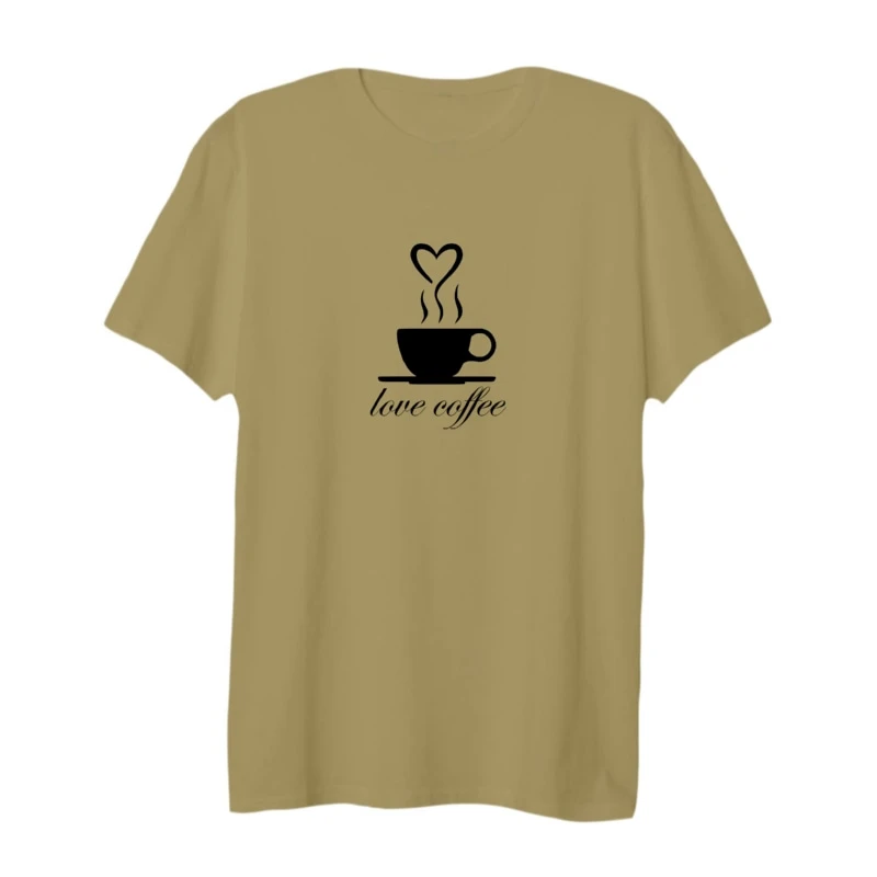 تی شرت لانگ آستین کوتاه زنانه مدل love coffee