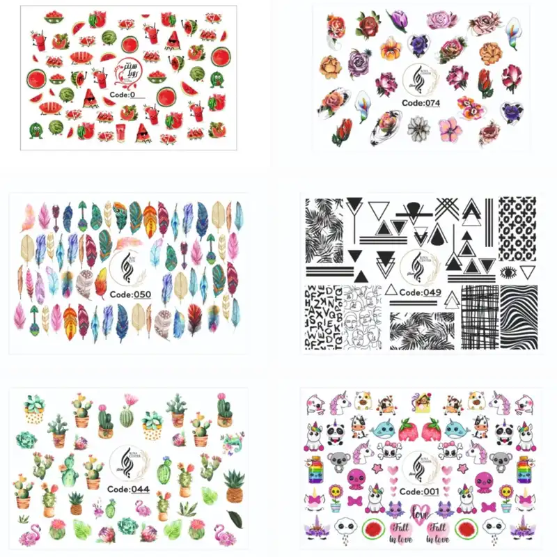 برچسب لنز ناخن رویاسنتر مدل AR 17 مجموعه 6  عددی