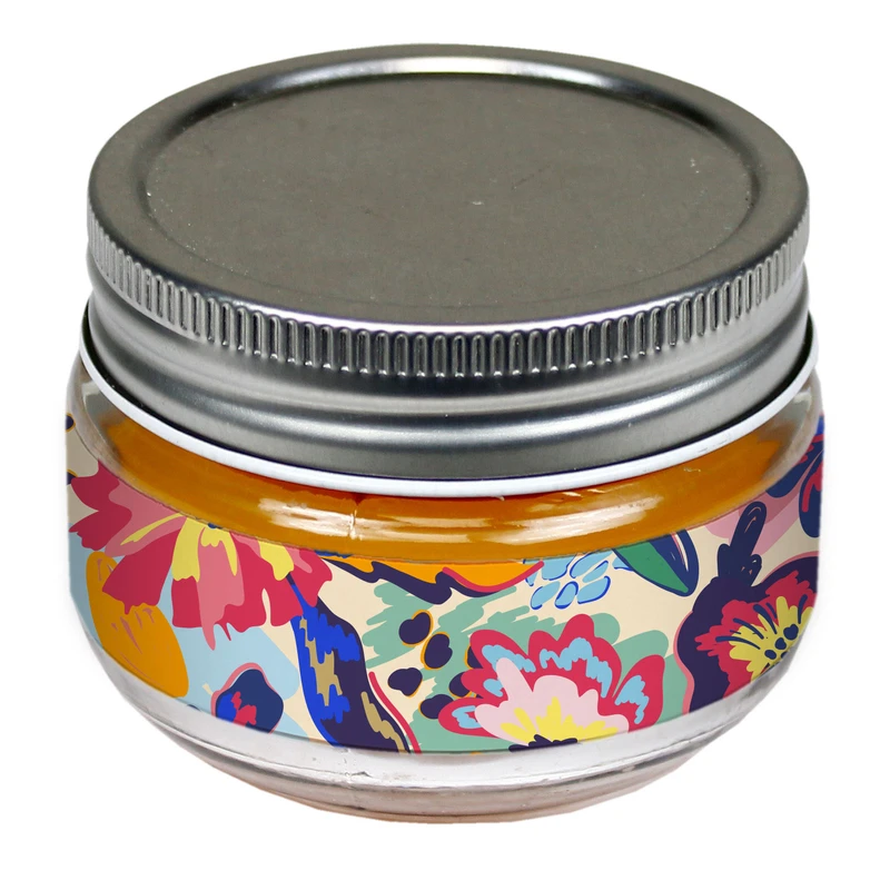 شمع لیوانی طرح نقاشی گل مدل C118