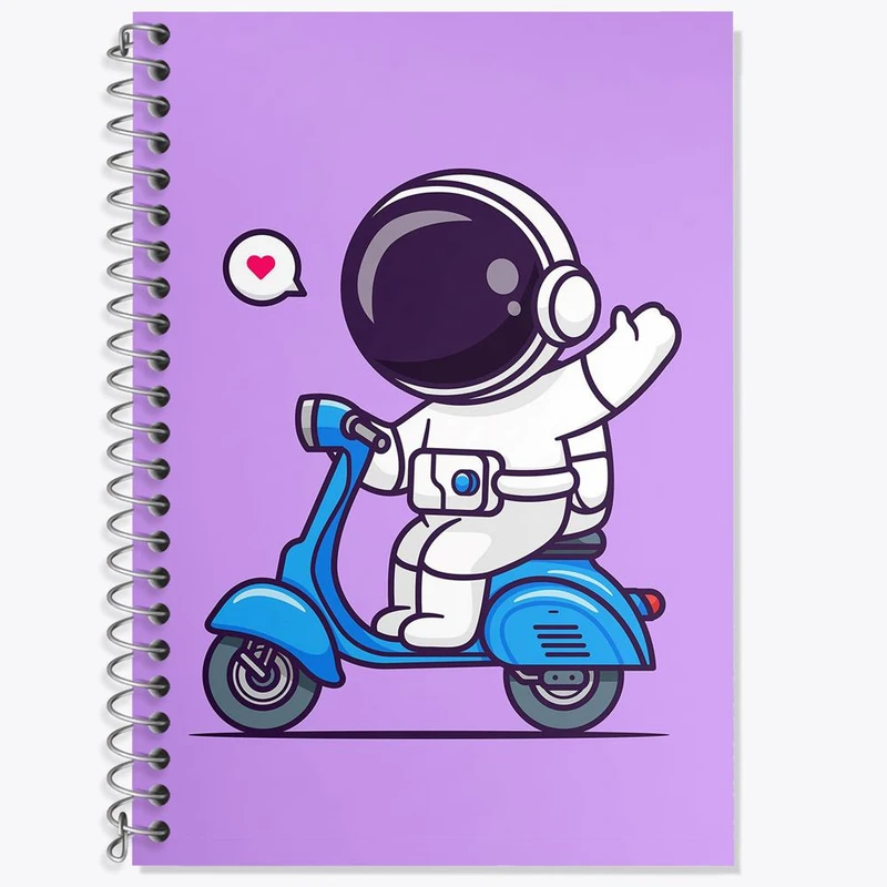 دفتر زبان 50 برگ خندالو مدل دو خط طرح فضانورد کد 25081