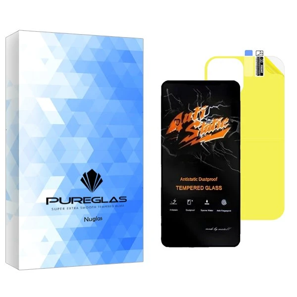 محافظ صفحه نمایش پیور گلس مدل NueGlas Antistatic مناسب برای گوشی موبایل اپل iPhone 11  به همراه محافظ پشت گوشی