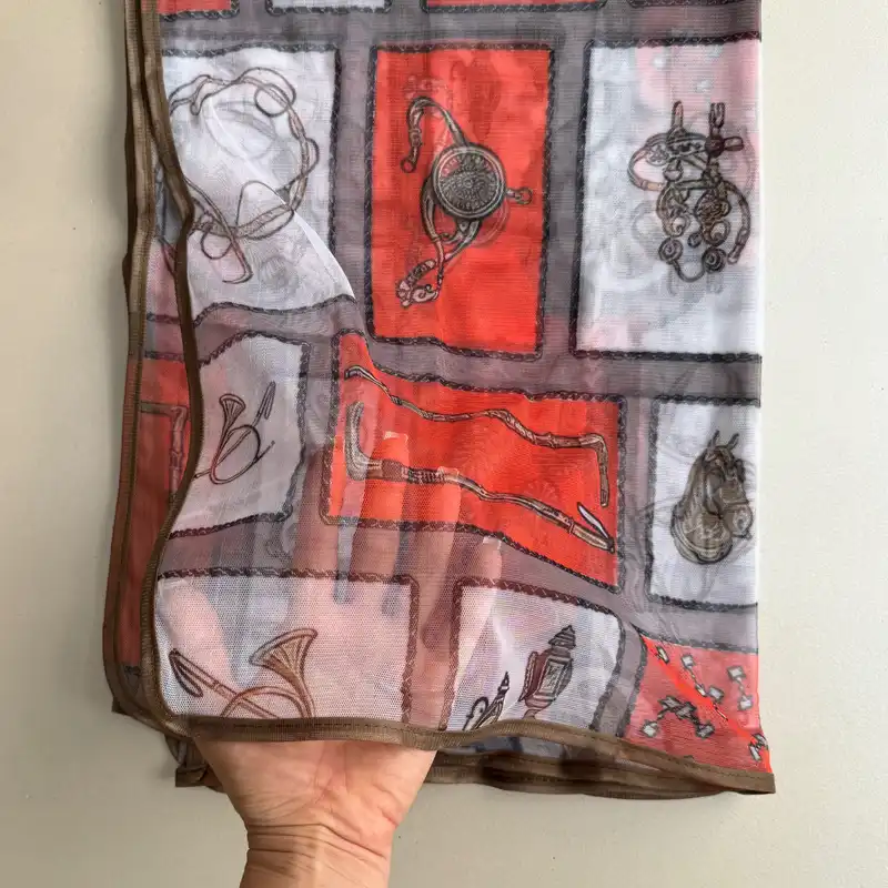 شال زنانه مدل توری تابستانی چهار خانه