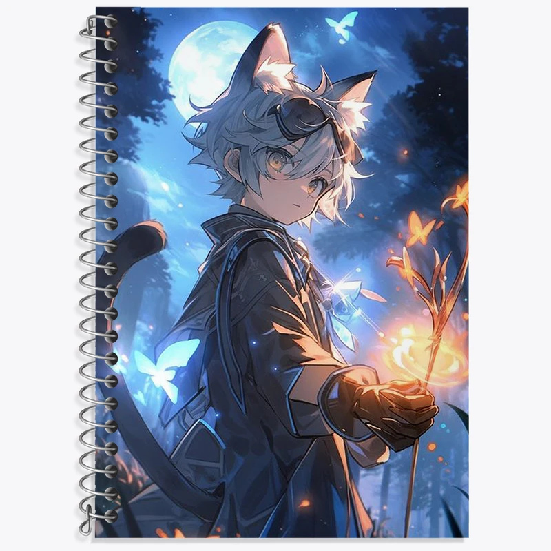 دفتر زبان 50 برگ خندالو مدل سه خط طرح پسر انیمه ای کد N1754