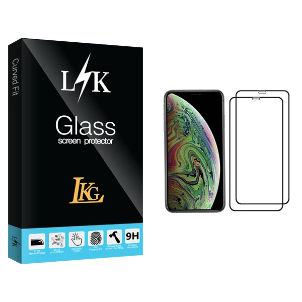 محافظ صفحه نمایش ال کا جی مدل LK Glass مناسب برای گوشی موبایل اپل iPhone XS بسته دو عددی