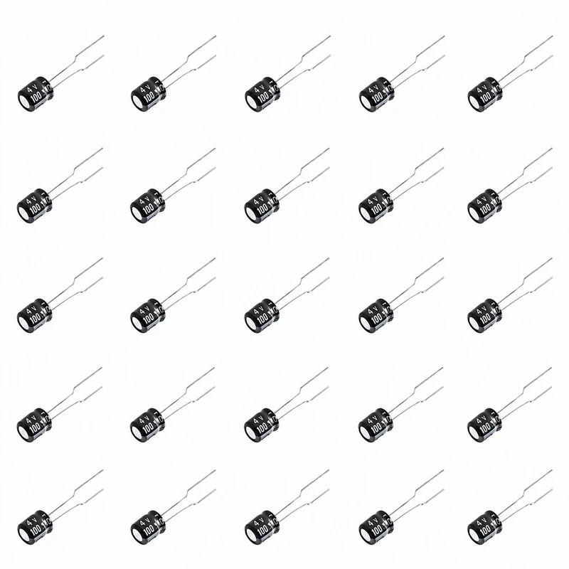 خازن الکترولیتی روبیکون مدل 100uF-4V بسته 25 عددی