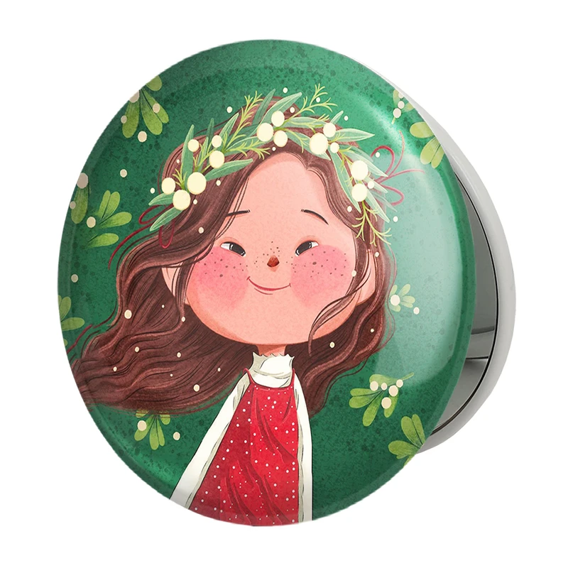 آینه جیبی خندالو طرح دخترانه فانتزی مدل تاشو کد 25732 