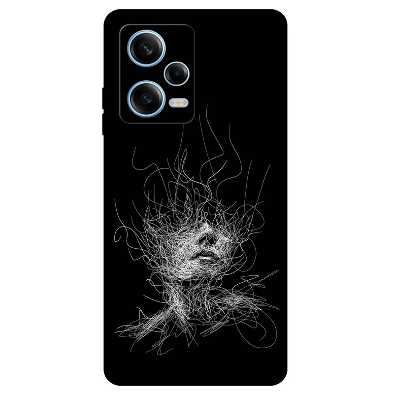 کاور مگافون طرح اسکچ صورت مدل 7423 مناسب برای گوشی موبایل شیائومی Redmi Note 12 Pro 5G