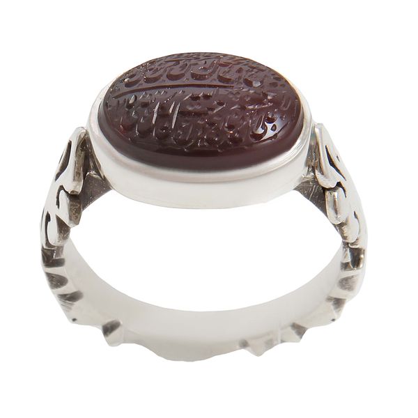 انگشتر نقره مردانه بازرگانی میلادی مدل عقیق یمنی رکاب دست ساز  کد AM_1747