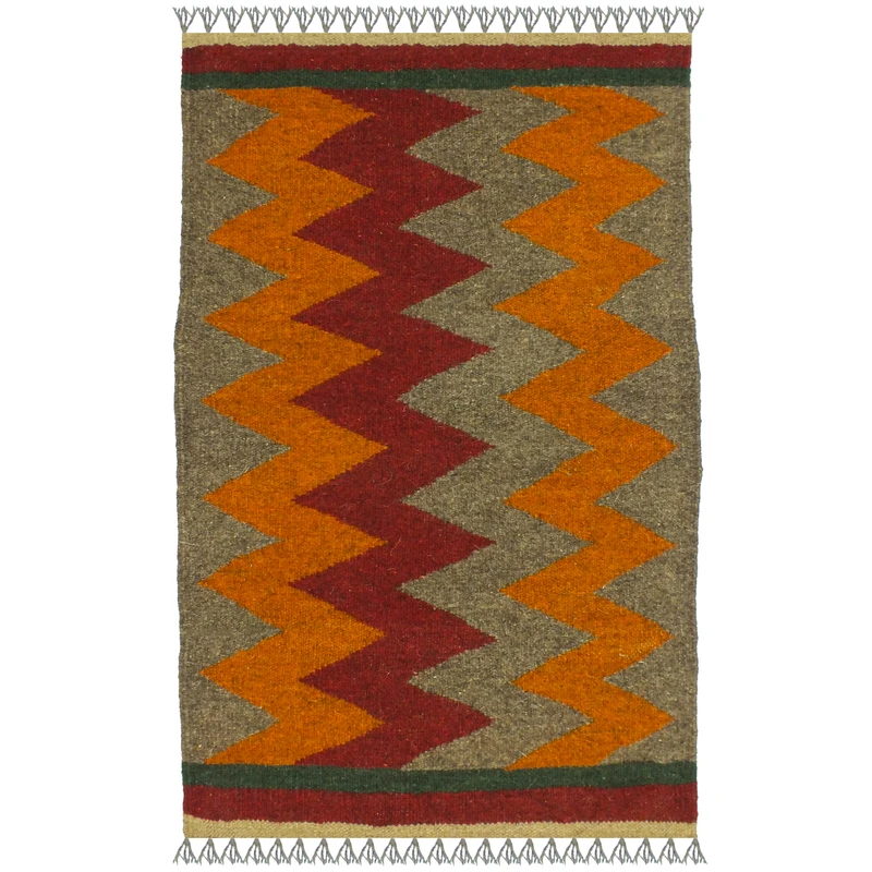 گلیم دستبافت یک متری مدل پادری  شیراز کد 1733 زمینه الوان