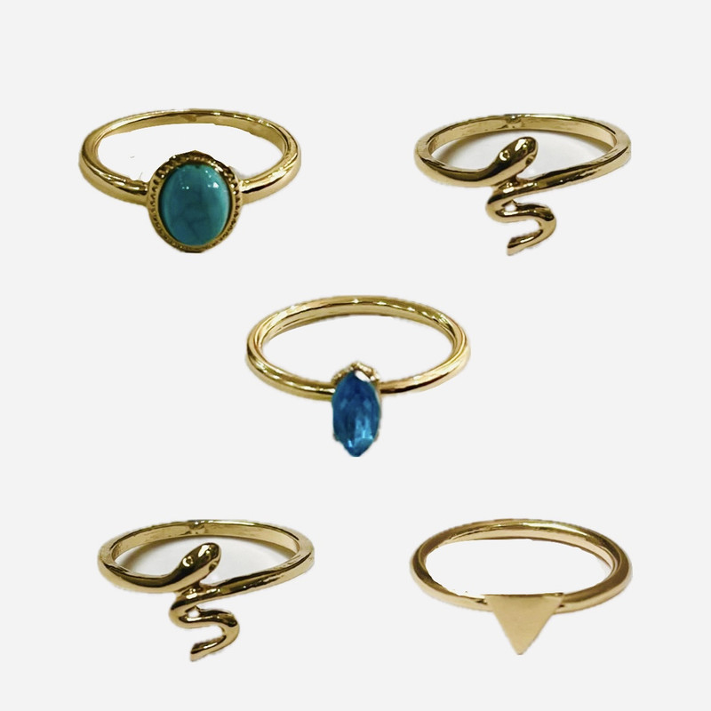 انگشتر زنانه مدل مار مجموعه 5 عددی انگشتر زنانه مدل مار مجموعه 5 عددی