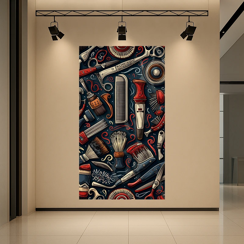 پوستر طرح آرایشگری مدل لوازم آرایشگاه کد AR3059181