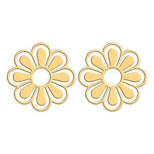 گوشواره طلا 18 عیار زنانه فرشته مدل طرح گل WEL-000215