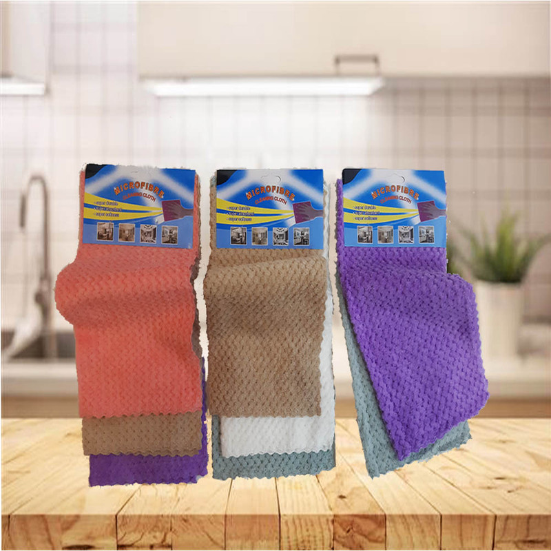 دستمال نظافت آشپزخانه مدل حوله ای مجموعه 6 عددی دستمال نظافت آشپزخانه مدل حوله ای مجموعه 6 عددی