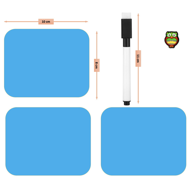 وایت برد هوم اند فریج مدل 5 سایز 8x10 سانتی متر به همراه مگنت و ماژیک وایت برد مجموعه 5 عددی