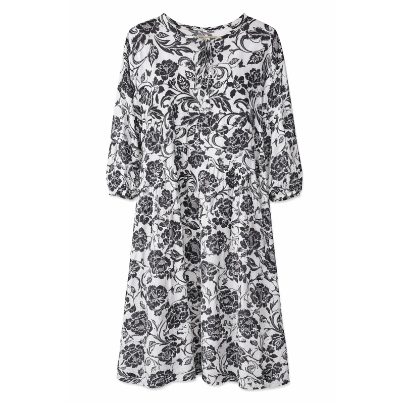 پیراهن ساحلی یقه بندی زنانه مدل گلی۲