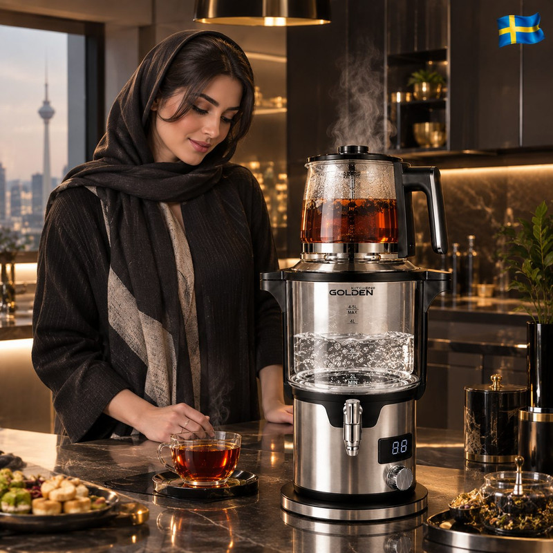 چای‌ساز روی هم گلدن کیچن مدل GK780G
