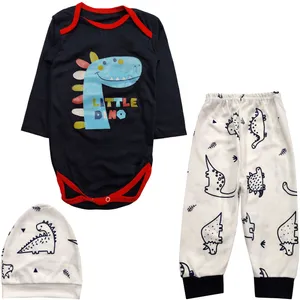 ست 3 تکه لباس نوزادی مدل دایناسور کد 3880