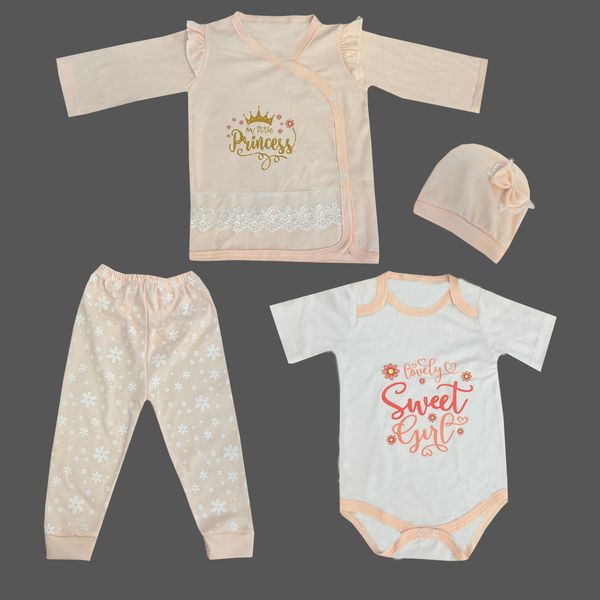 ست 4 تکه لباس نوزادی مدل sweet girl