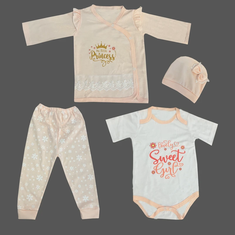 ست 4 تکه لباس نوزادی مدل sweet girl