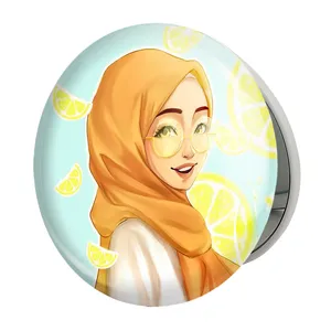 آینه جیبی خندالو طرح دخترانه باحجاب مدل تاشو کد 26005 